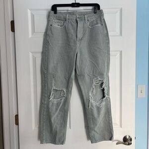 American Eagle Outfitters Light Green Mom Jeans